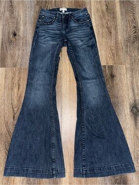 SHYANNE WOMEN'S MR. FLARE STARS & STRIPES FLARE JEANS Size 25 LIKE NEW!